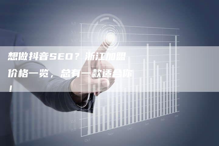 想做抖音SEO？浙江加盟价格一览，总有一款适合你！