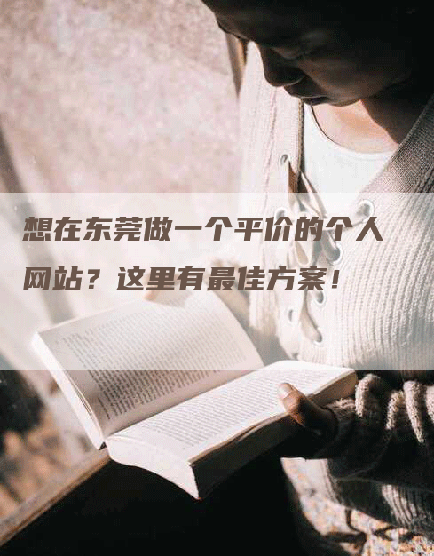 想在东莞做一个平价的个人网站？这里有最佳方案！