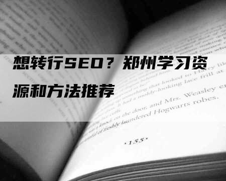 想转行SEO？郑州学习资源和方法推荐